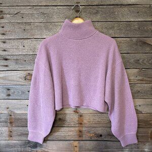 H&M Divided Purple/Pink Cropped Turtleneck Sweater - Size M